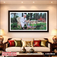Bộ kít thêu Chữ Thập Bác Hồ Làm Việc – Mã VS8047 (110x58cm)