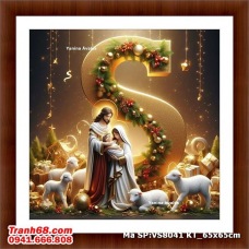 Bộ kít Tranh Thêu Chữ Thập Gia Đình Thánh – Mã VS8041 (65x65cm)