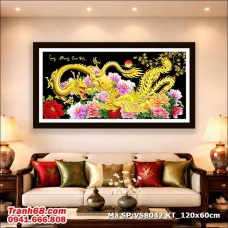 Bộ kít Tranh Thêu Chữ Thập Rồng Phượng Sum Vầy – Mã VS8042 (120x60cm)