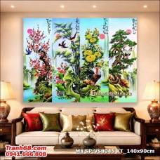 Bộ kít Tranh Thêu Chữ Thập Tứ Quý Xuân Hạ Thu Đông – Mã VS8045 (140x90cm)