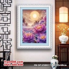 Tranh thêu chữ thập CHƯA THÊU Nguyệt Cảnh An Nhiên VS8077 (50X68CM)