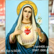 Tranh thêu chữ thập Đức mẹ Maria Lv3035 KT 43x51cm