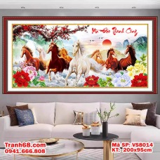 Tranh Thêu Chữ Thập Mã Đáo Thành Công VS8014- KT 200x95cm, Full phụ kiện thêu