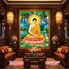 Tranh Thêu chữ thập Phật Thích Ca VS8021 60x80cm- Full phụ kiện thêu