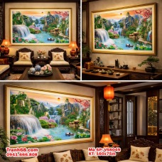 Tranh Thêu Chữ Thập Sơn Thủy Hữu Tình – Mã VS8049 (160x75cm)