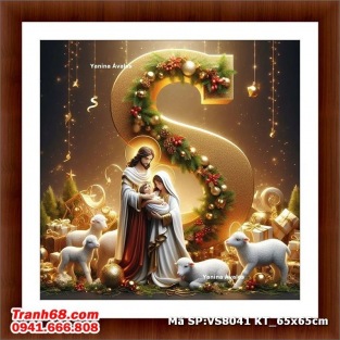 Bộ kít Tranh Thêu Chữ Thập Gia Đình Thánh – Mã VS8041 (65x65cm)