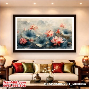 Bộ kit tranh thêu chữ thập Hoa SenMã SP:  VS8072 (50X88CM)