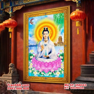 Bộ kít Tranh Thêu Chữ Thập Quan Âm Bồ Tát – Mã SP: VS8043 (60x90cm)