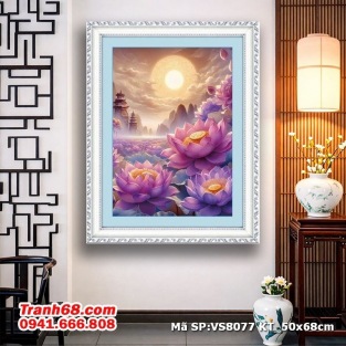 Tranh thêu chữ thập CHƯA THÊU Nguyệt Cảnh An Nhiên VS8077 (50X68CM)