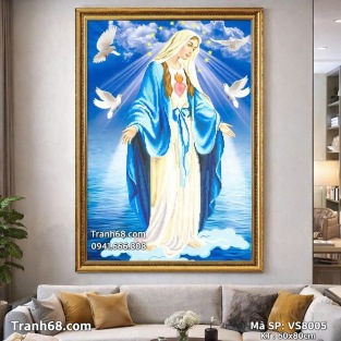 Tranh Thêu Chữ Thập Đức Mẹ Ban Ơn Mã SP: VS8005 (60x80cm) – Full Phụ Kiện thêu