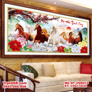 Tranh Thêu Chữ Thập Mã Đáo Thành Công VS8013- KT 150x70cm, Full phụ kiện thêu