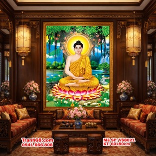 Tranh Thêu chữ thập Phật Thích Ca VS8021 60x80cm- Full phụ kiện thêu