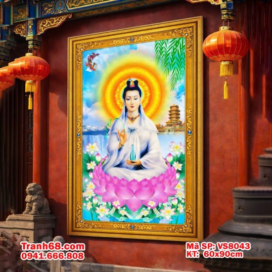 Bộ kít Tranh Thêu Chữ Thập Quan Âm Bồ Tát – Mã SP: VS8043 (60x90cm)