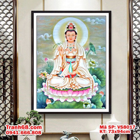 Bộ Kit Tranh Thêu Chữ Thập Quan Âm Bồ Tát VS8017 KT 73x94cm