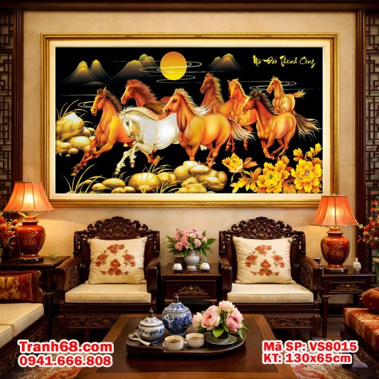  Tranh Thêu Chữ Thập Mã Đáo Thành Công VS8015 - KT 130x65cm