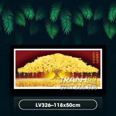 Tranh ĐÍnh đá LV326 Giàu Sang Phú Quý kích thước: 118x50cm
