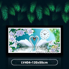 Tranh ĐÍnh đá LV404 Tình yêu vĩnh cửu (đồng hồ) kích thước: 120x55cm