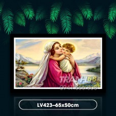 Tranh ĐÍnh đá LV423 Tình yêu đức mẹ Maria kích thước: 65x50cm