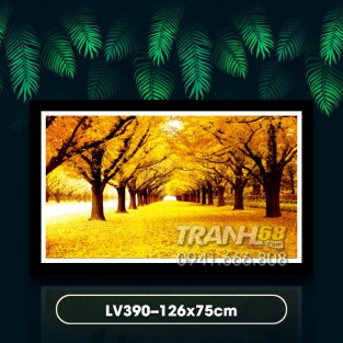 Tranh ĐÍnh đá LV390 Mùa thu lá vàng kích thước: 126x75cm