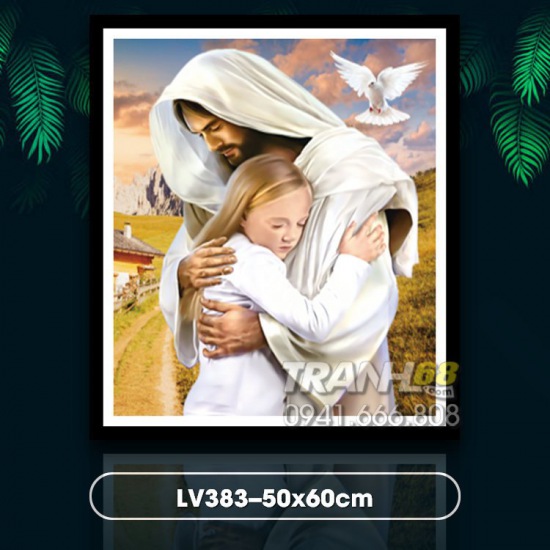 Tranh ĐÍnh đá LV383 Tình yêu của Chúa kích thước: 50x60cm