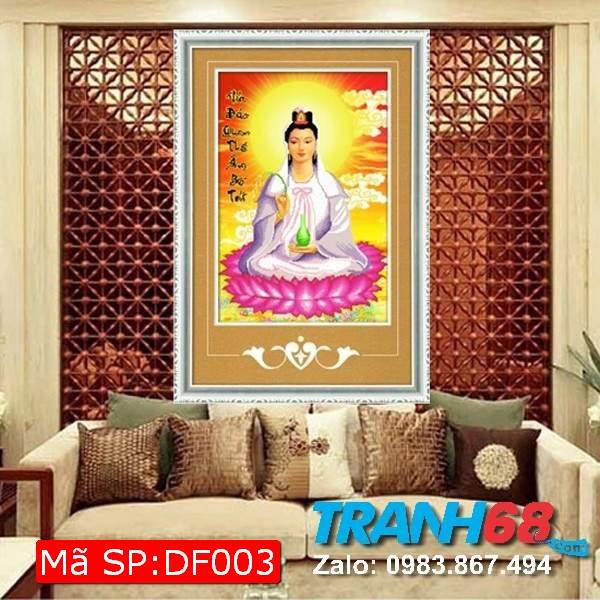 tranh gan da phat quan am,tranh diinh da phat,df003