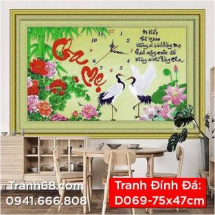Tranh Đính Đá ABC cao cấp Cha mẹ D069 Kích thước: 75x47cm