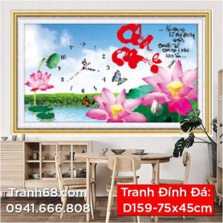 Tranh Đính Đá ABC cao cấp Cha mẹ D159 Kích thước: 75x45cm