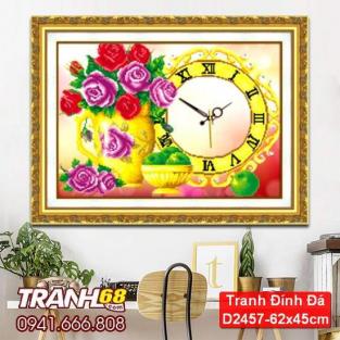 Tranh Đính Đá ABC cao cấp mai côi chung biểu  D2457 Kích thước: 62x45cm