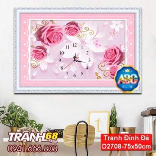 Tranh Đính Đá ABC cao cấp mai côi chung biểu  D2708 Kích thước: 75x50cm
