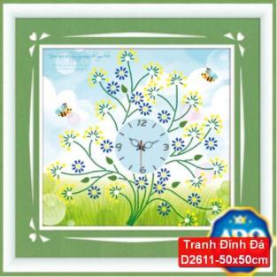 Tranh Đính Đá ABC cao cấp mộc xuân phong  D2611 Kích thước: 50x50cm