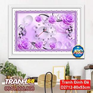 Tranh Đính Đá ABC cao cấp mộng huyễn hoa khai( chung biểu)  D2712 Kích thước: 80x53cm