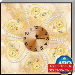 Tranh Đính Đá ABC cao cấp sang ý quải chung( nhị)  D2753 Kích thước: 55x55cm