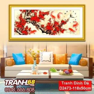 Tranh Đính Đá ABC cao cấp thủy mặc mai hoa  D2473 Kích thước: 118x50cm