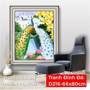 Tranh Đính Đá ABC cao cấp tước chi luyến  D216 Kích thước: 65x80cm