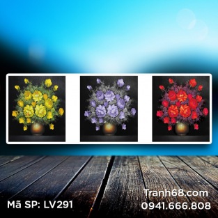 Tranh đính đá Biến tấu sắc hoa LV291 kích thước 135*45cm.