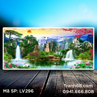Tranh đính đá Chào đón bình minh LV296 kích thước 160*84cm.