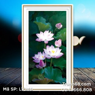 Tranh đính đá Hương sen LV246 kích thước 50*90cm.