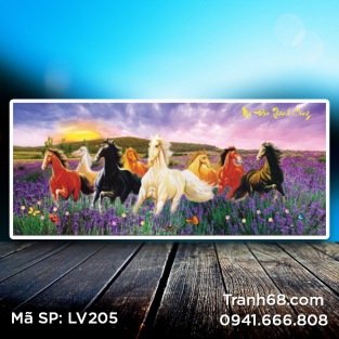 Tranh đính đá Mã Đáo Thành Công LV205 kích thước 108*52cm.