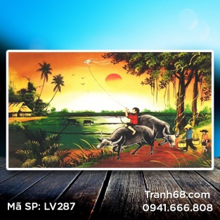 Tranh đính đá Tiểu Ngư Canh Mục LV287 kích thước 70*50cm.