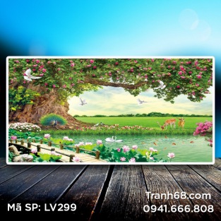 Tranh đính đá Xum họp hạnh phúc LV299 kích thước 140*75cm.