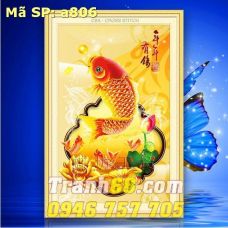Tranh Thêu Chữ Thập Cá Chép DLH-YA806