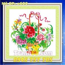 Tranh Thêu Chữ Thập Giỏ Hoa DLH-YA600