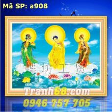 Tranh Thêu Chữ Thập Phật Tam thế DLH-YA908