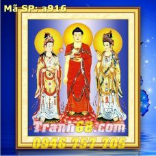 Tranh Thêu Chữ Thập Phật Tam thế DLH-YA916