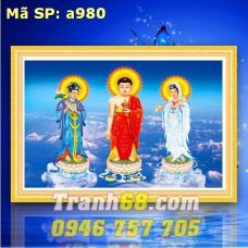 Tranh Thêu Chữ Thập Phật Tam thế DLH-YA980