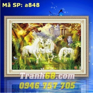 Tranh Thêu Chữ Thập bạch Mã DLH-YA848