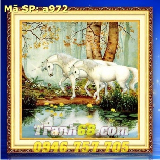 Tranh Thêu Chữ Thập Bạch Mã DLH-YA972