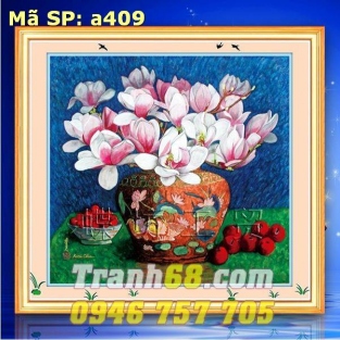 Tranh Thêu Chữ Thập Bình Hoa DLH-YA409