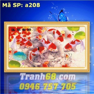 Tranh Thêu Chữ Thập Cá Chép DLH-YA208