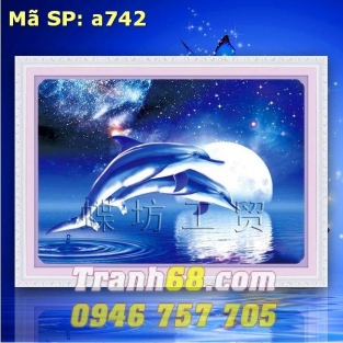 Tranh Thêu Chữ Thập Cá Heo DLH-YA742